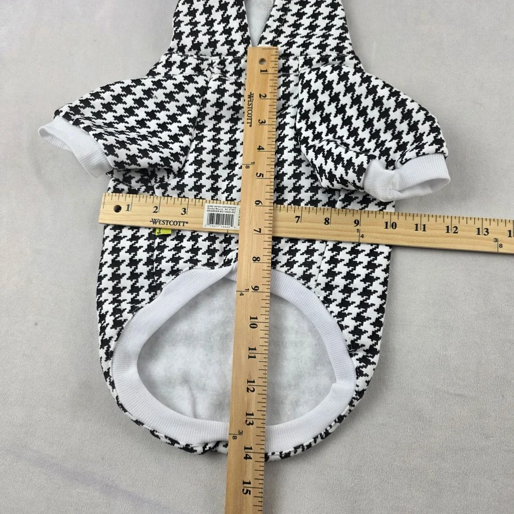 NWOT Dog Hoodie Houndstooth Clothes Pet Sweatshirt Dog Shirts for Dogs 8-13lbs